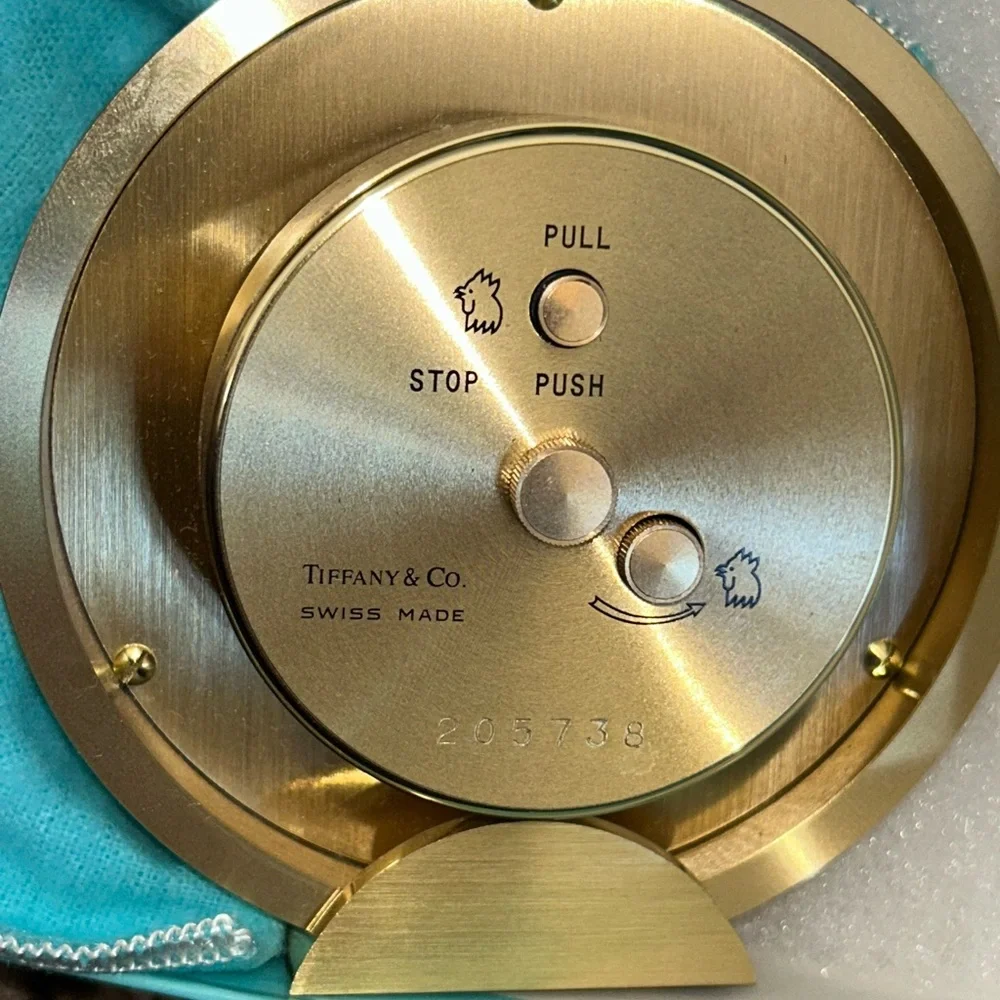 Tiffany & Co. Brass Desk Clock On Flat Stand Bottom -  Authentic - Picture 7 of 8